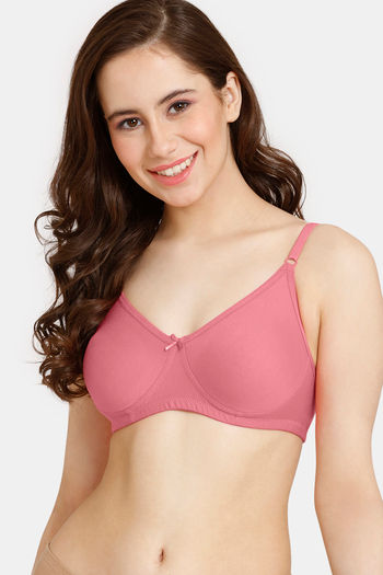 Buy Rosaline Everyday Double Layered Non Wired 3/4th Coverage T-Shirt Bra - Purple Wine